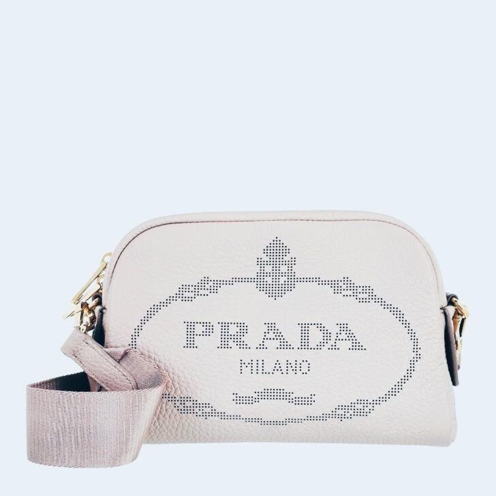 Prada perforated logo camera bag